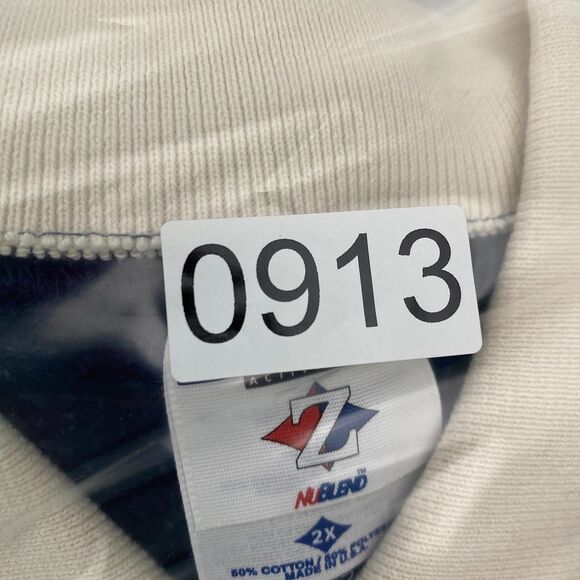 VTG Jerzees Bird Sweatshirt Birdhouse Collared Grandmacore 90s Blue Womens 2X - Picture 9 of 9